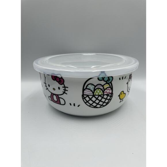 NEW Hello Kitty Large Spring Easter Ceramic Food Storage with Pressure Lid - Picture 4 of 8